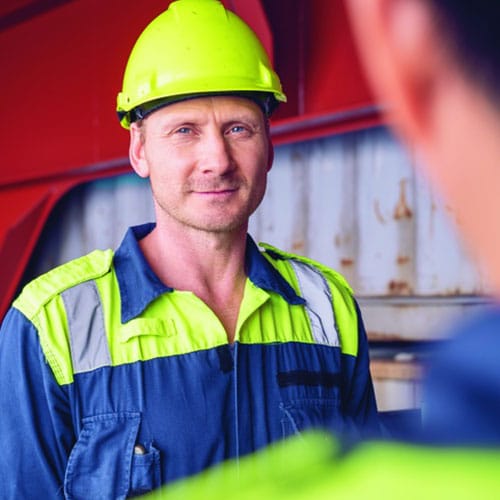 Maersk employee at port