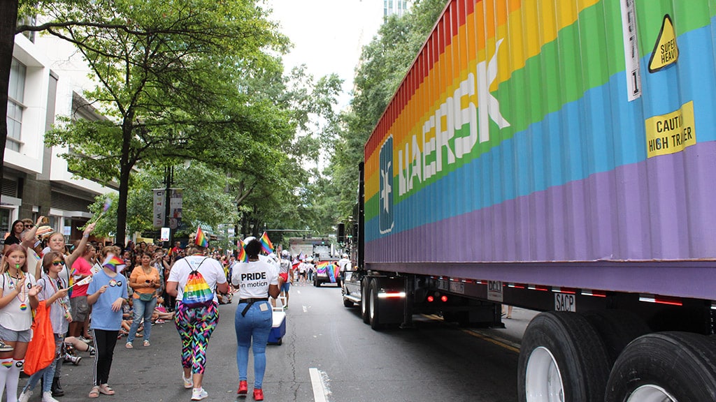Maersk rainbow container participates in Charlotte Pride Festival and